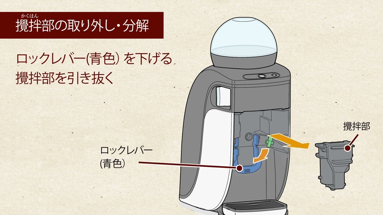 バリスタシンプル～攪拌部のお手入れ～（攪拌部の取り外し・分解）