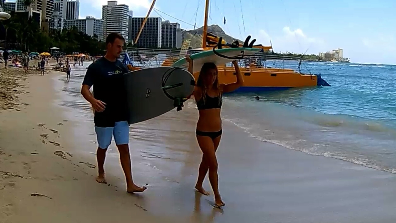 video phone beyonce mp3 HD Wide Angle Camera Walking Along Waikiki Beach, Honolulu, Hawaii, Island of Oahu