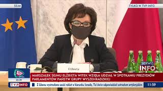 Marszałek Sejmu Rp Elżbieta Witek Spotkanie Prezydiów Parlamentów Państw Grupy Wyszehradzkiej