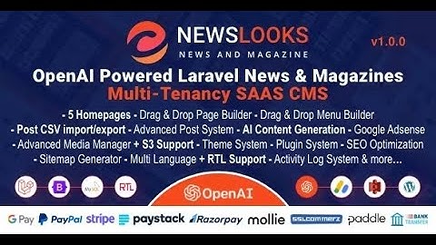 NewsLooks SAAS | OpenAI Powered News & Magazines Multi-Tenancy SAAS CMS By themelooks