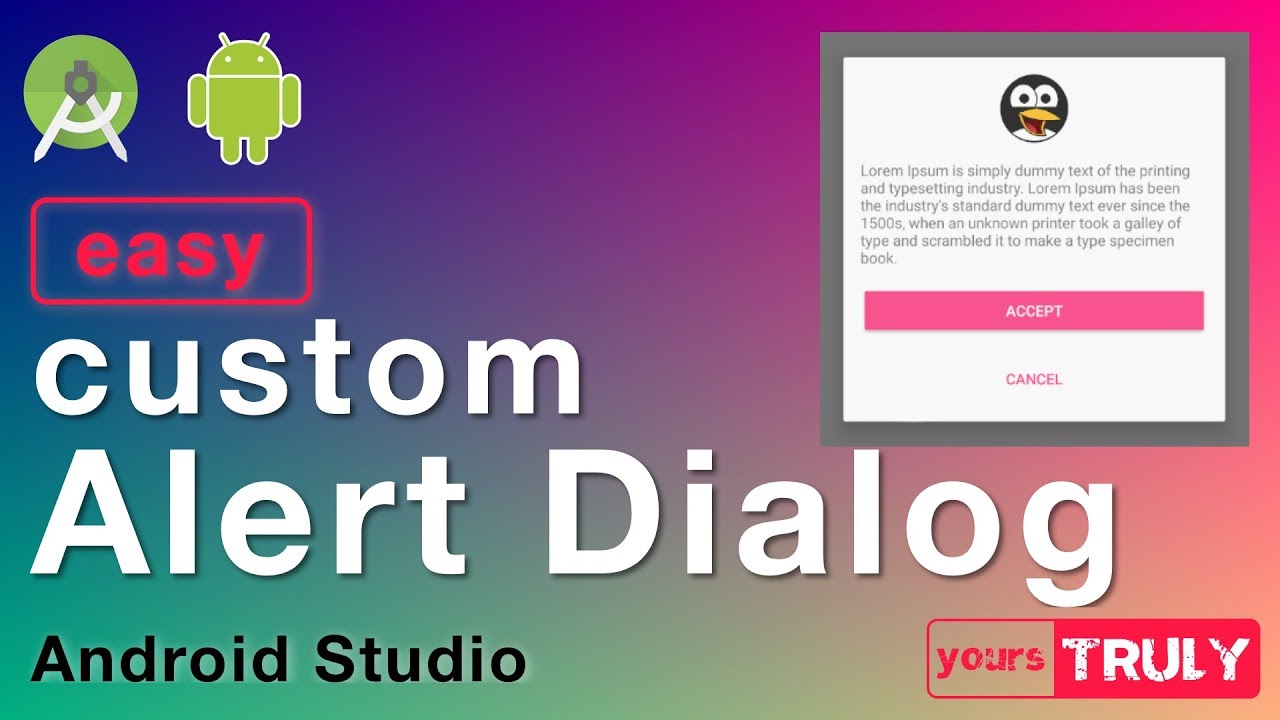 Custom Alert Dialog | Android Studio 3.1.2 - YouTube
