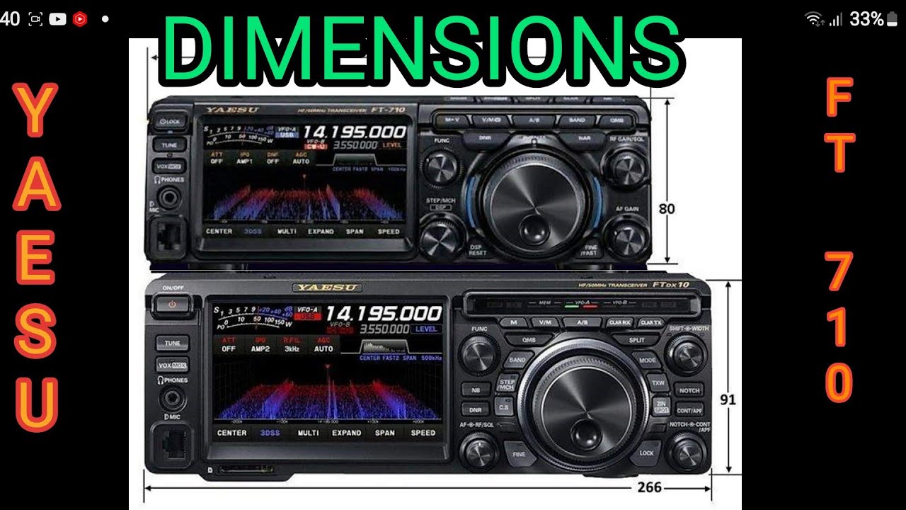 Yaesu FT-710 受信機 ケース付き YAESU FT-710 Size and Unbox-Case Size(W x H x D): 10.47 x