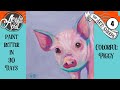 Easy Daily Painting Colorful Pig Step by Step Acrylic Tutorials Day #4 #AcrylicApril2020