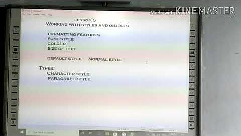 MS Word- working with styles and objects