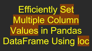 Efficiently Set Multiple Column Values in Pandas DataFrame Using loc