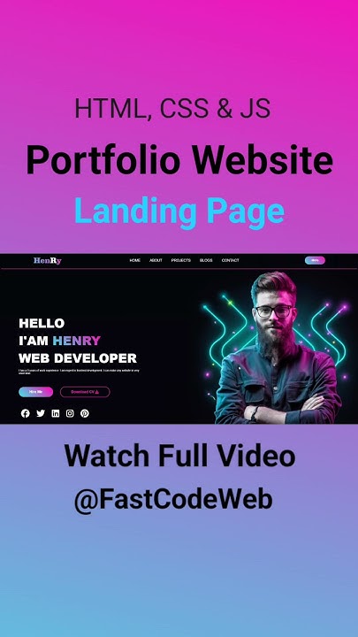How to Create Personal Portfolio Website Using HTML & CSS | Fast Code ...