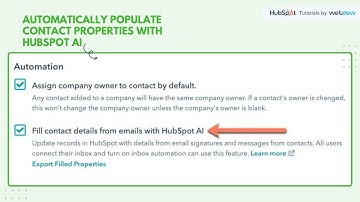 How-to automatically populate contact properties with HubSpot AI.