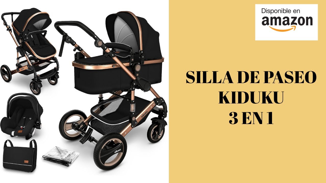 KIDUKU® Carrito de Bebé 3 en 1 | Silla de Paseo para Niños | Carricoche de  3 Piezas | Capazo, Cambiador, Cubrepiés | Sillita Coche Ligera Infantil