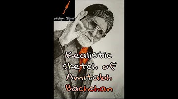 Realistic Sketch of Amitabh Bachchan for beginners || Step by step || colour pencil ||