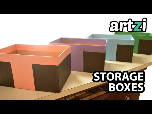 How to Cover Cardboard Box With Paper :: Making Storage Boxes 