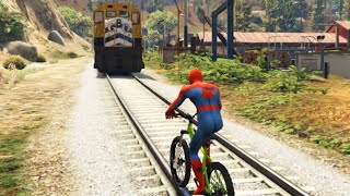 SpiderMan In Real Life Bicycle Fails/Ragdolls (GTA 5 Euphoria Physics, Crashes, Funny Moments)