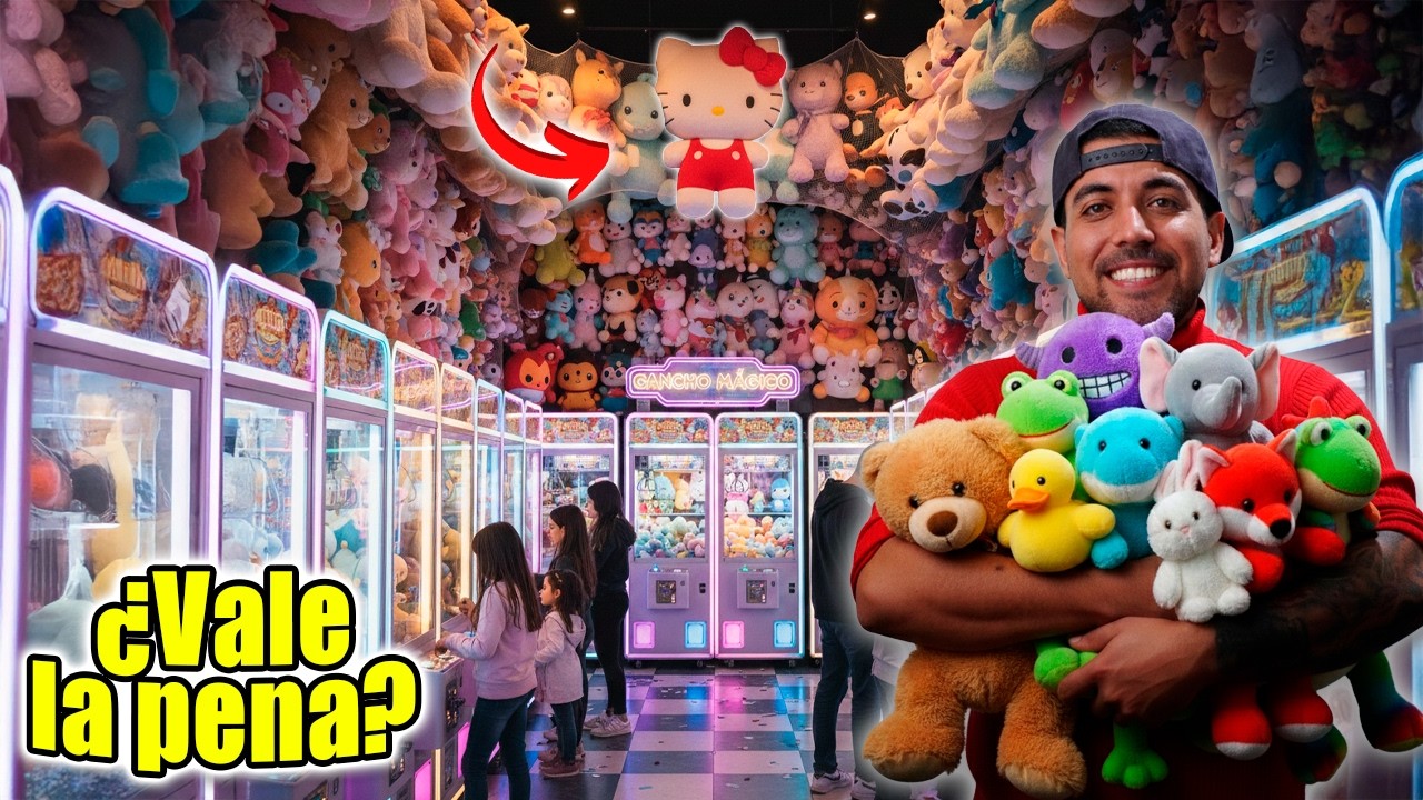 ¡GANÉ 10 PELUCHES EN ESTA MÁQUINA DE GARRA!