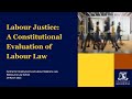 Labour Justice: A Constitutional Evaluation of Labour Law