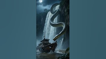 giant snake Attacks Abandoned Ship Under Waterfall #snake #wildlife  #snakevideo #amazon