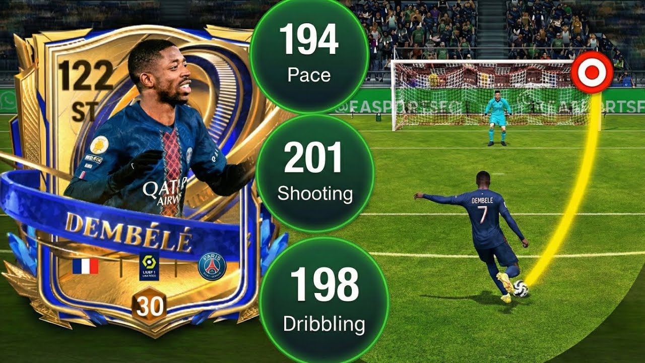 IS UTOTY DEMBELE THE BEST ST IN FC MOBILE?☠️🔥| 122 DEMBELE FULL REVIEW ⚡|