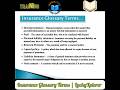 Insurance Glossary Terms #luckyxplorer #insurancepolicy #insurance #study #training #shorts #policy