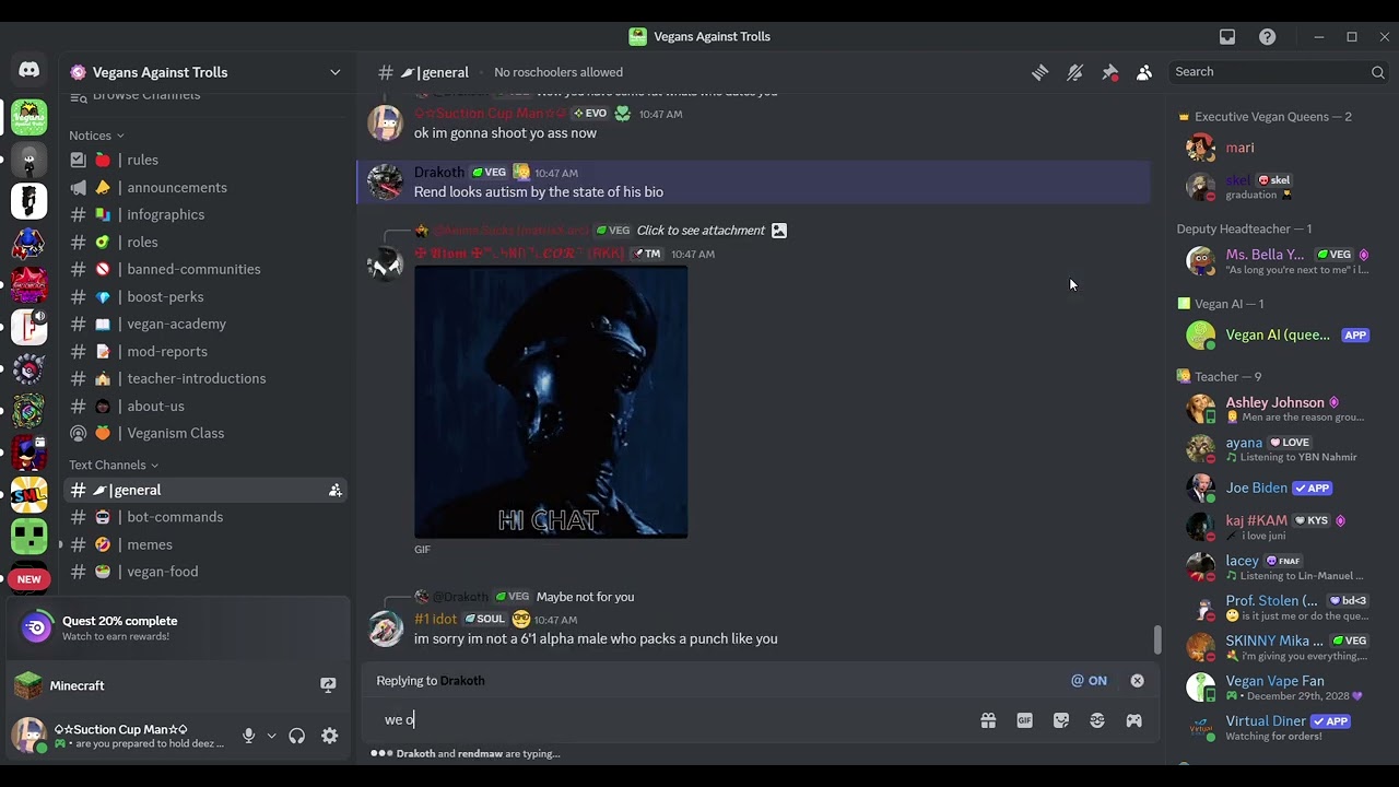 trolling vegans with rendmaw and suction cup man lol