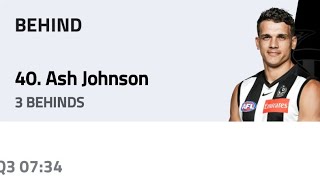 Afl Qf & Sf Collingwoods Ash Johnson Is A Behinds King In The Finals 5 Behinds So Far