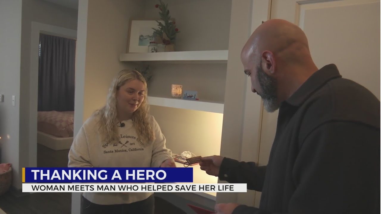 Woman meets man who helped saver her life - YouTube