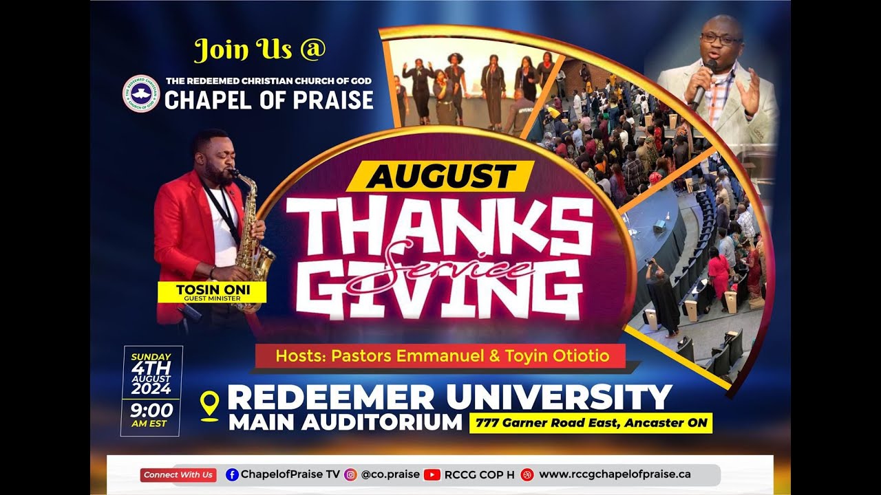RCCG COP Thanksgiving Service - August 4th, 2024 - YouTube