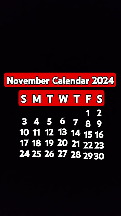 November Calendar 2024