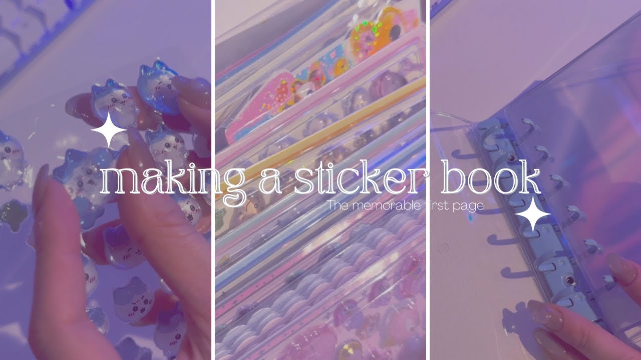 シール帳作り📖水色🩵ボンボンドロップ🫧ハチワレ🐱┊ 作業動画┊ asmr🎧𝜗𝜚˚⋆