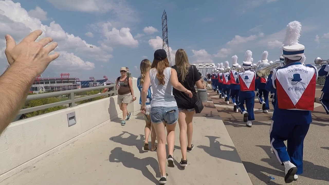 Marching into Nissan Stadium with the TSU Marching Band 