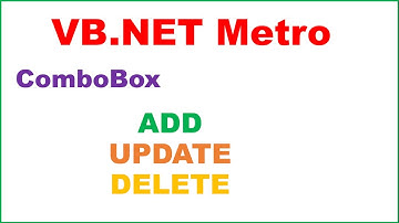 VB.NET Metro Ep.02 : ComboBox CRUD -ADD UPDATE DELETE