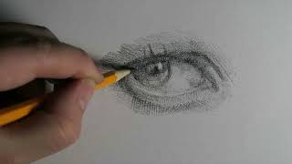 REALTIME - Drawing an eye in graphite pencil