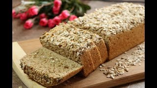 الخبز الصحي بالدقيق القمح الكامل والشوفان بدون زيت ولا زبدة الخبز الاسمر مع رباح ( الحلقة 426 )