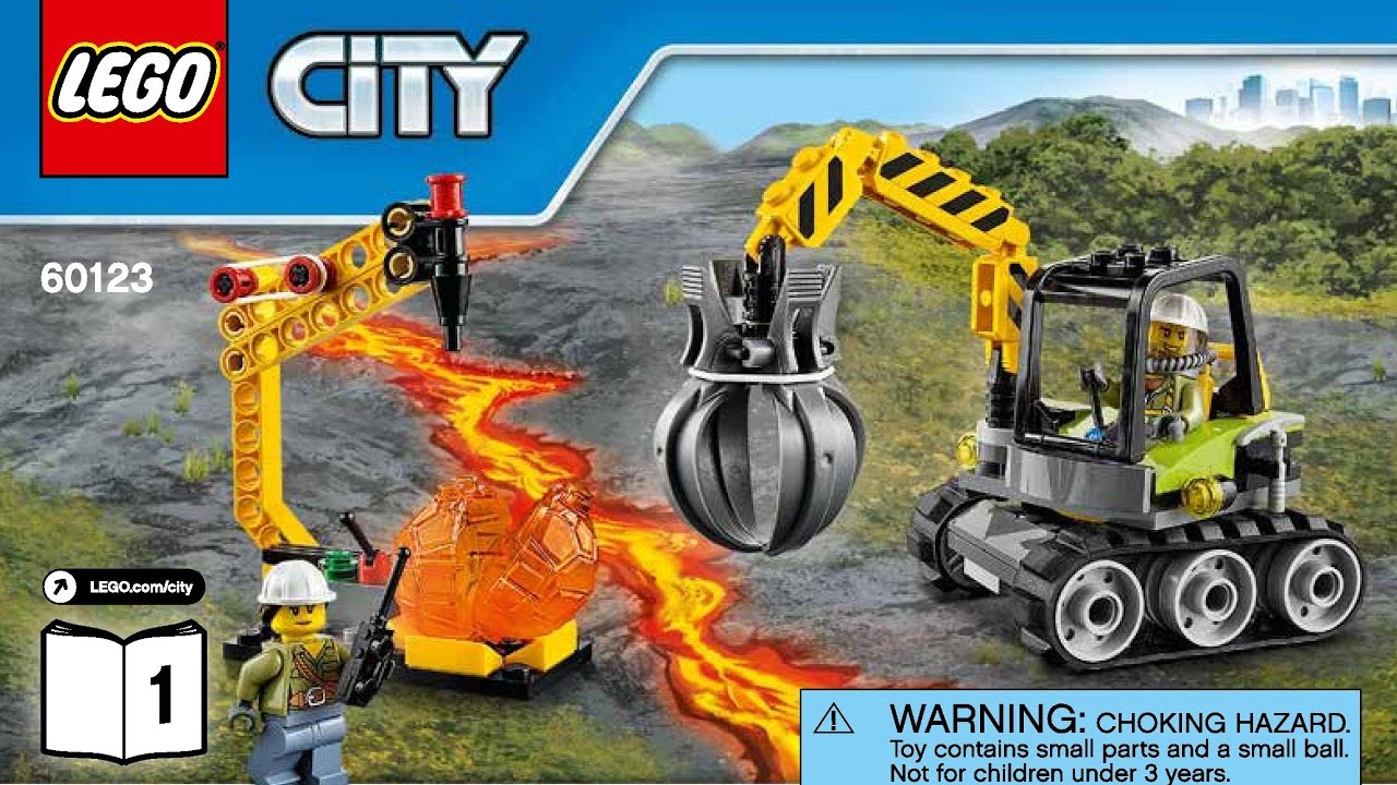 LEGO City Volcano Explorers 60123 Volcano Supply Helicopter Instructions DIY Book 1
