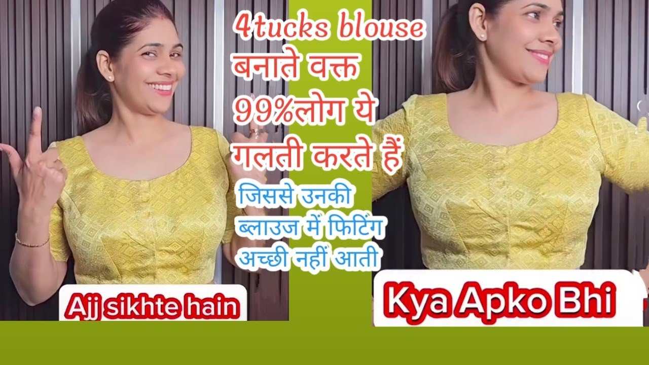 4Tucks Belt blouse cutting and stitching VeryEasy Method/ Measurement, Drafting, Cutting, Stitching