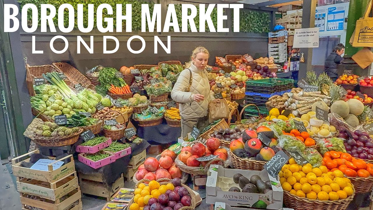 Borough Market | London walking Tour | London Street Food | Central London - March 2025 [4k HDR]