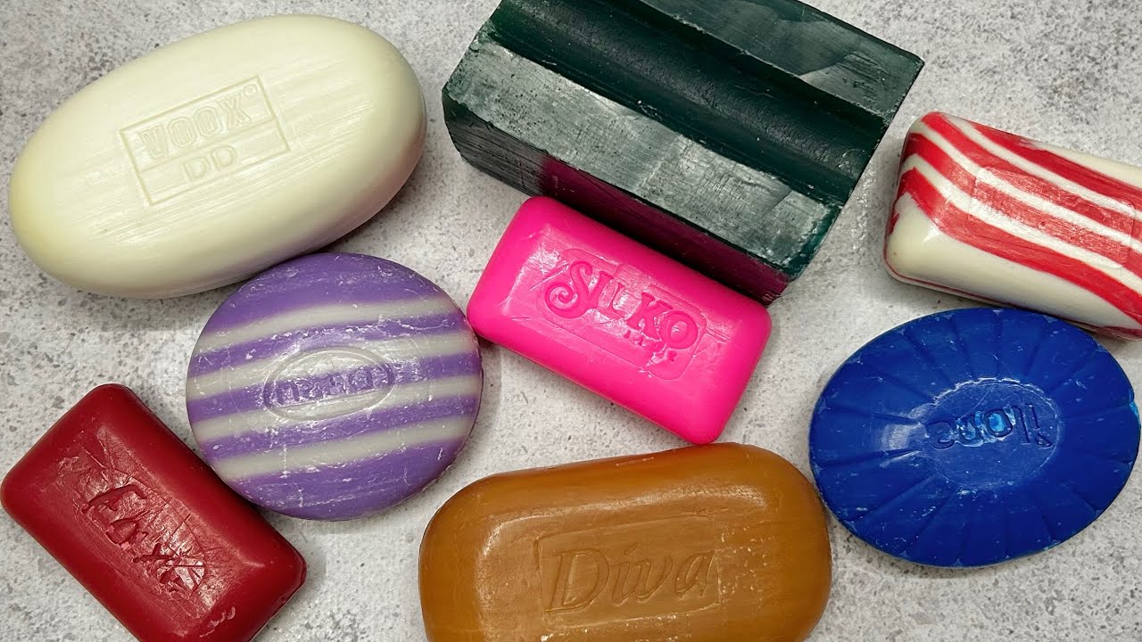 ASMR soap/ Dry soap cutting 🩷🤍🧡💙💜🩵/ Резка сухого мыла