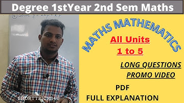Degree-2nd Sem-Maths-Promo-Shorttricks4u - Long and Short Most Important Questions
