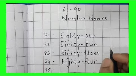 Number names For Kids | Number Names 81- 90 For Children | Number spelling | #numbername81to90