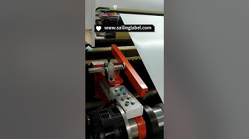 Label jumbo roll undergoing slitting #label #quality #sailing #inventory #material #workshop