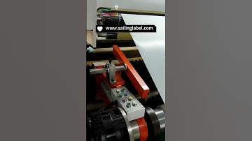Label jumbo roll undergoing slitting #label #quality #sailing #inventory #material #workshop