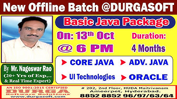 Basic Java Package Offline Training @ DURGASOFT