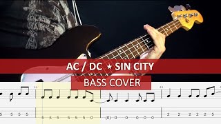 AC ⚡ DC - Sin City / bass cover / playalong with TAB
