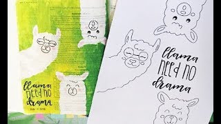 Bible Journaling Easy - Cast your burden on the LORD + Llama Free Printable