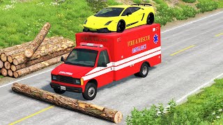Cars vs Fallen Tree #4 - BeamNG Drive | Car Busters screenshot 3
