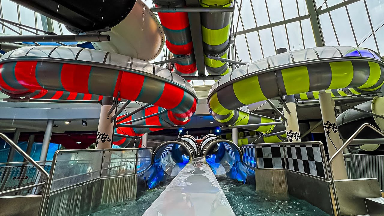 DOUBLE Speed Racer Water Slide at Galaxy Erding