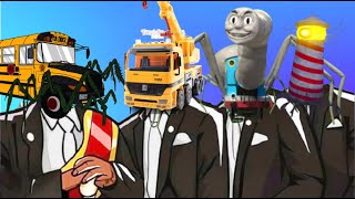 Bus School Eater & Excavator Eater & Thomas Exe & Lighthouse - Astronomia Coffin Dance Meme