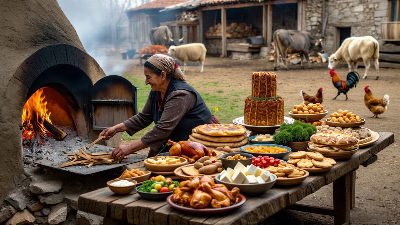 AZERBAIJAN Rural Food Cooking Show - Grandma's Delicious Village Day