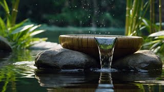 "A serene and calming zen live wallpaper featuring a bamboo water fountain with gently flowing water screenshot 4