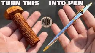 Turning Rusted Bolt into a Beautiful Bolt action BALL PEN #MAKE A SELF MADE PEN FROM RUSTY IRON