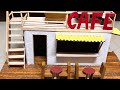 Craft a Miniature Cafe from Waste Cardboard &amp; Coffee Stirrers | DIY Tutorial  #diy #miniture #cafe
