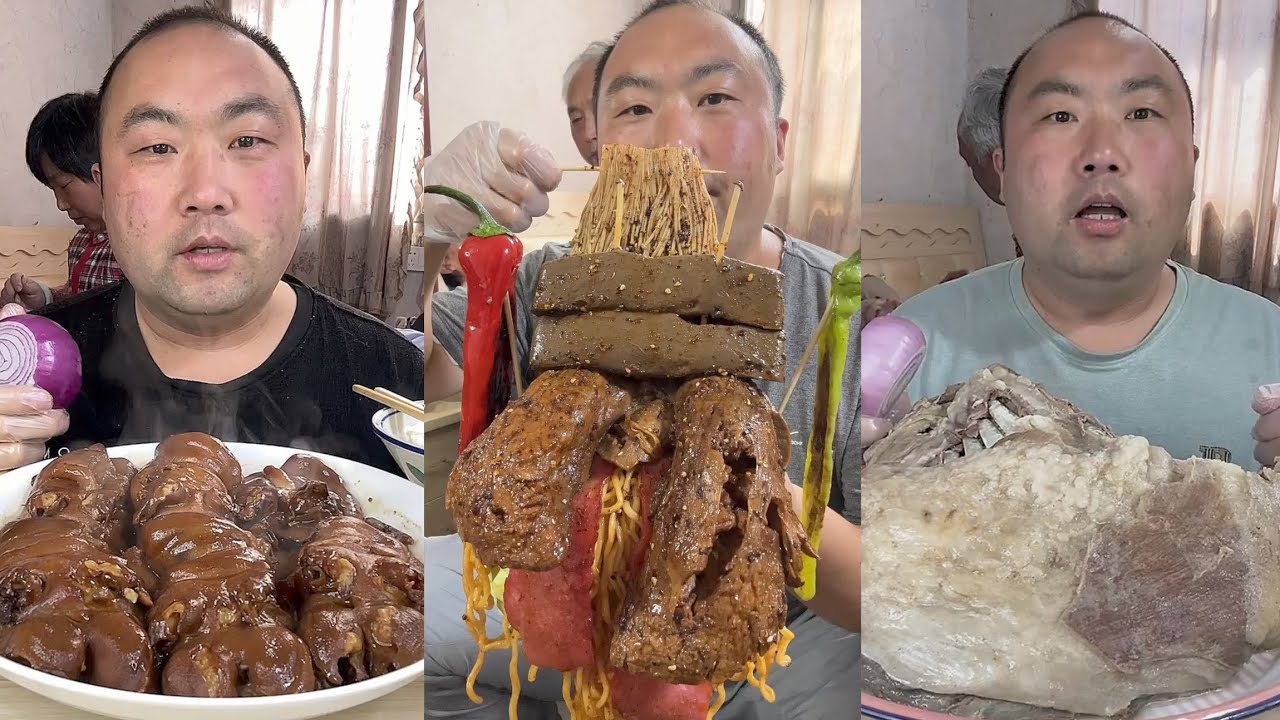 Mukbang #110:Eat spicy 🥵🔥 braised pork belly rib belly boil #mukbang #yummy #delicious