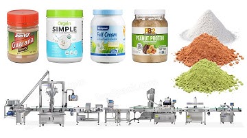 Automatic Auger Filler Powder Bottle Jar Cans Filling Machine Capping Labeling Packing Line